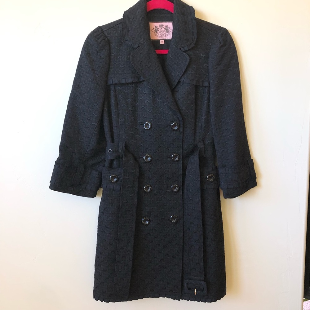 Juicy Couture Double Breasted Textured Trench Coat